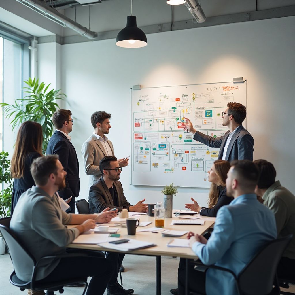 Team planning session for parking innovations